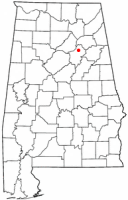 Location of Ashville, Alabama