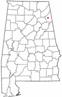 Location of Centre, Alabama