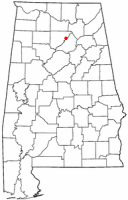 Location of Holly Pond, Alabama
