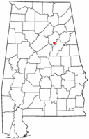 Location of Pell City, Alabama