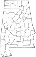 Location of Talladega, Alabama