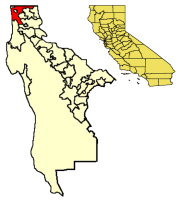 Location of Daly City within San Mateo County