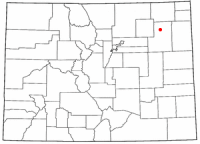 Location of Akron, Colorado