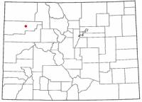 Location of Meeker, Colorado