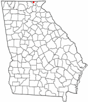 Location of Hiawassee, Georgia