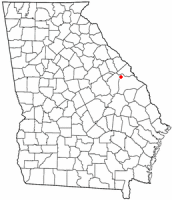 Location of Keysville, Georgia