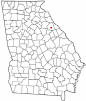 Location of Washington, Georgia