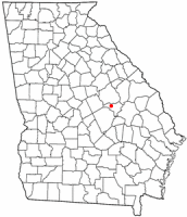 Location of Wrightsville, Georgia