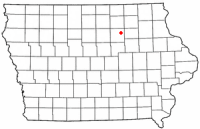 Location of Clarksville, Iowa