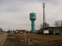 Water tower located in the Hull  Industrial Park just off US Highway 18.