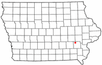 Location of Wellman, Iowa