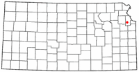 Location of Tonganoxie, Kansas
