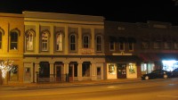 Buildings on the eastern side of the courthouse square in Franklin