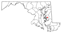 Location of Easton, Maryland