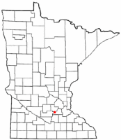 Location of Belle Plaine, Minnesota
