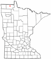 Location of Roseau, Minnesota