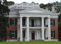 The historic Melrose estate at Natchez National Historical Park is an example of Antebellum Era Greek Revival architecture.