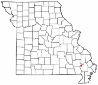 Location of Puxico, Missouri
