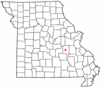 Location of Steelville, Missouri