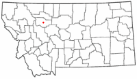 Location of Choteau, Montana