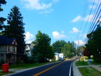 The hamlet of Hinsdale along County Route 26.