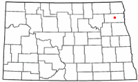 Location of Park River, North Dakota
