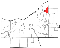 Location of Richmond Heights in Cuyahoga County