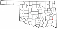 Location of Talihina, Oklahoma