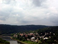 Emlenton and the Allegheny River from the Interstate 80 bridge