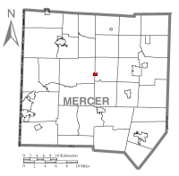 Location of Fredonia in Mercer County
