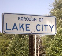 Lake City Borough, PA sign