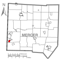 Location of Wheatland in Mercer County