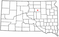 Location of Faulkton, South Dakota