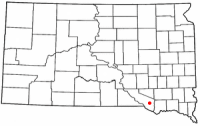 Location of Wagner, South Dakota