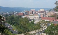 Downtown Wheeling as viewed from above 22nd Street in 2012.