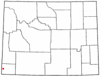 Location of Evanston, Wyoming