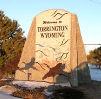 Sign welcoming visitors to Torrington