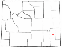 Location of Wheatland, Wyoming